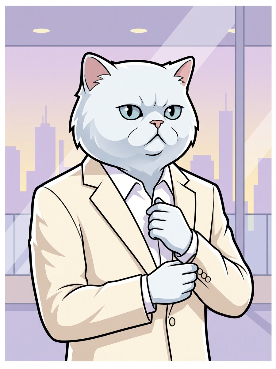 The Boss, a Persian cat