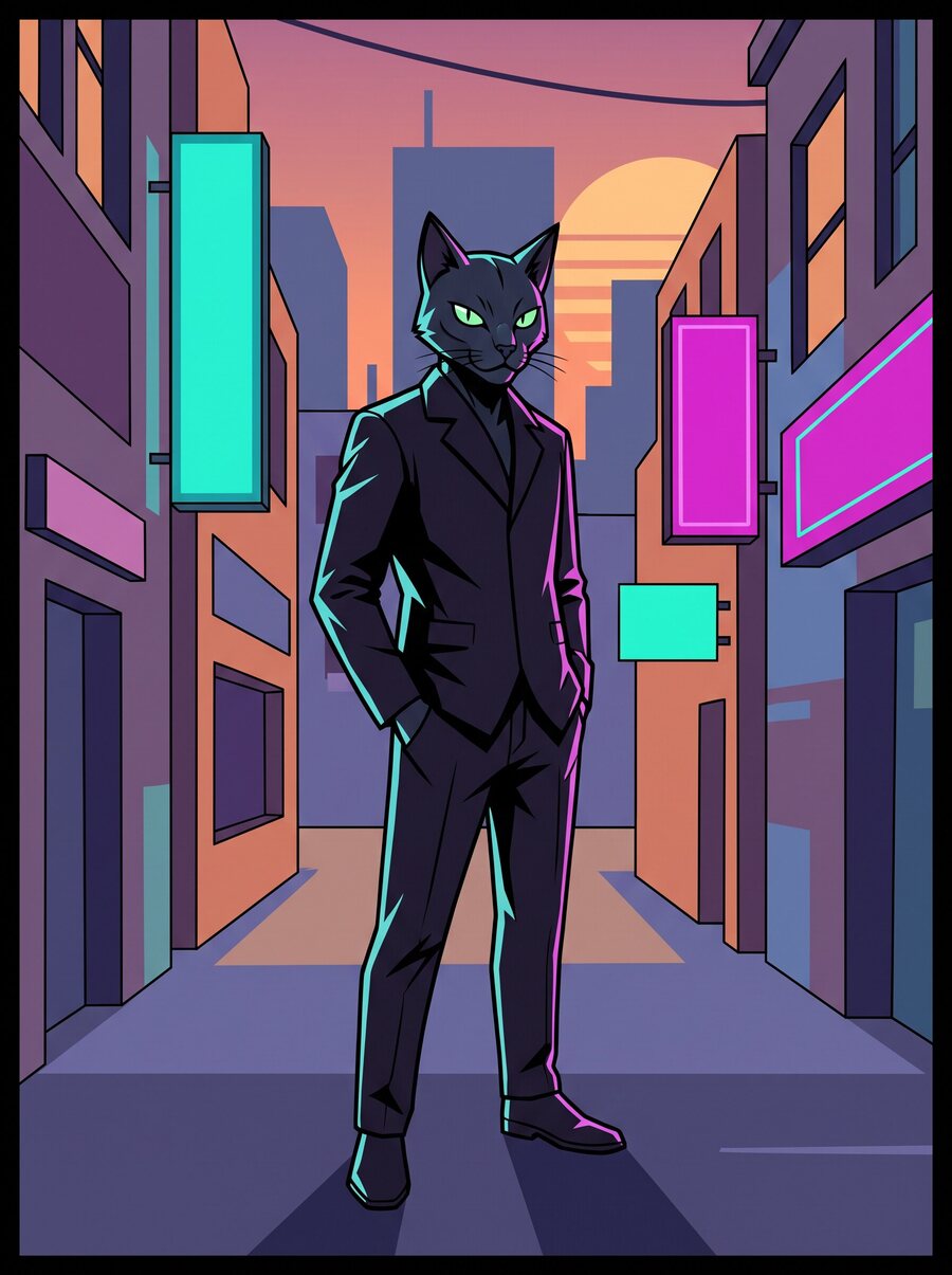 The Fixer, a black cat
